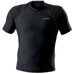 Opedix Kinetic Compression Shirt Black Short Sleeve Performance Athletic Top L